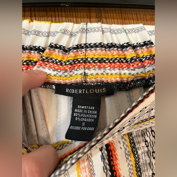 Robert Louis Wide Leg Lightweight Multicolored Striped Pants - Picture 4 of 5